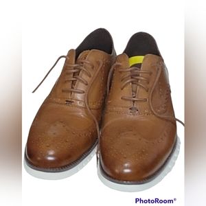 New* Cole Haan Zerogrand Wingtip Oxford British Tan Men's 11D C14493